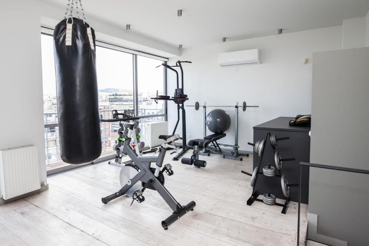 Penthouse With 360 View Of Athens And Private Gym Apartment Exterior foto
