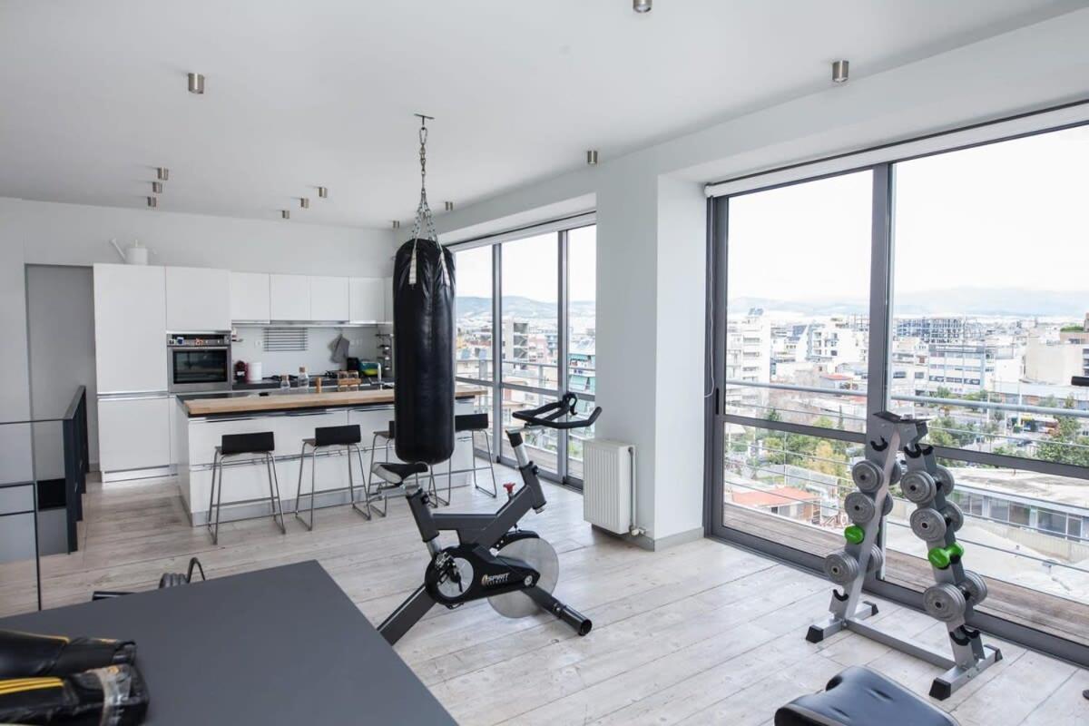 Penthouse With 360 View Of Athens And Private Gym Apartment Exterior foto